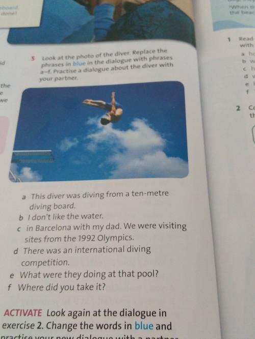 Look at the photo of the diver