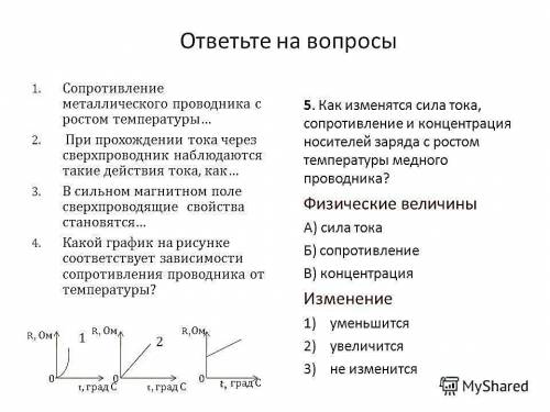 Какой график на рисунке соответствует зависимости сопротивления проводника от температуры?