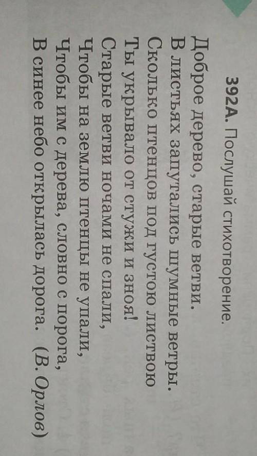 1.стр.51, упр.392А (прочитайте стихотворение). Почему дерево названо добрым?Какие добрые дела оно с