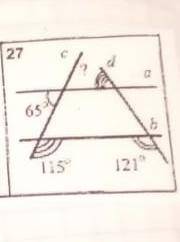 Найдите угол,по условию задачи. Картинка прикреплена, a||b , c и d секущие.
