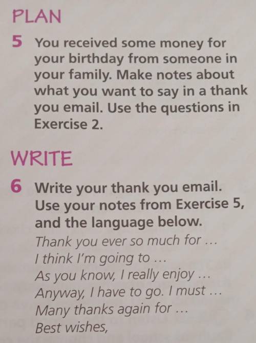 Ex6. Write your thank you email. Use your notes from Exercise5,and the language below.Thank you ever