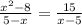 \frac{x {}^{2} - 8 }{5 - x} = \frac{15}{x - 5} \\