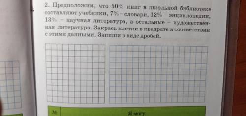 Предположил что 50% книг школьной библиотеки составляют учебники 7 % словари 12% энциклопедии 13% на