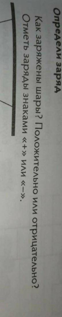 Как заряжается шары? положительно или отрицательно,? отметь заряды знаками + или-​