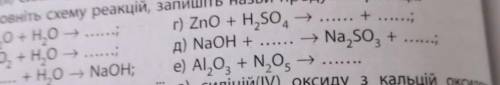 доповніть схему реакцій, запишіть назви продуктів реакції. г, д, е ​