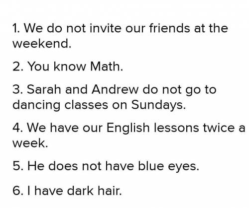 11. We (not to invite) our friends at the weekend. 12. You (to know) Math. 13. Sarah and Andrew (