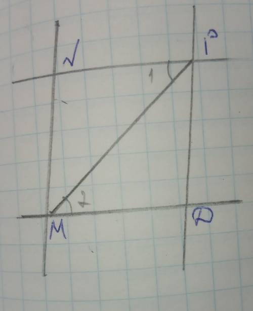 Дано: рисунок <1=<2Доказать что МN||PD