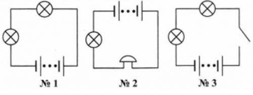 Какая из электрических цепей, схемы которых показаны на рисунке, работать в изображенный момент не б