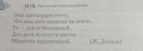 421A Прочитай стихотворение подчеркни грамотические основы приложений. Они прекраснее всего,Что нам