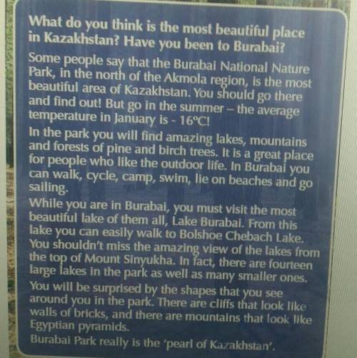 What is another name for Burabai National Park? The pearl of KazakhstanThe brilliant of KazakhstanTh