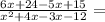 \frac{6x+24 - 5x+15}{x^{2} +4x-3x -12} =