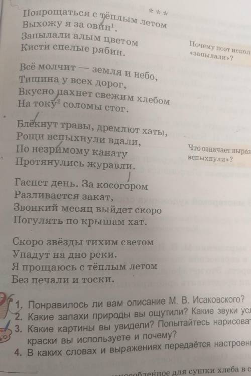 Рус лит 5 клас ответ на вопросы по стмху стих тут ​