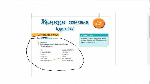 59-бет 1-тапсырма Берілген сөздерді сәйкестендір В ТЕЧЕНИИ ЧАСА