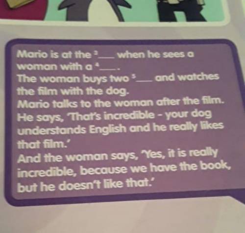 Mano is at the ... when he sees a woman with aThe woman buys twothe film with the dogMano talks to t