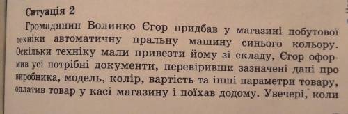 Розв'ядіть юридичну ситуацію, спираючись на статті Закону України Про захист прав споживачів