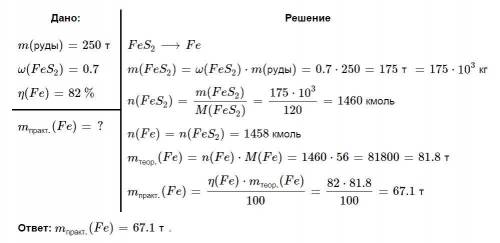 1.Какую массу железа можно получить из 250 кг оксида железа(3)?​