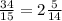 \frac{34}{15} = 2 \frac{5}{14}