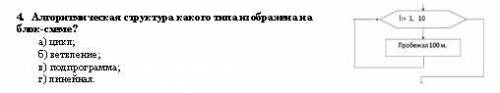 Алгоритмическая структура какого типа изображена на блок-схеме?