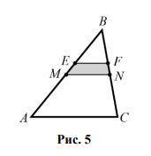 Площадь треугольника ABC равна S. Найти площадь заштрихованной фигуры, если: a) MN- средняя линия, M