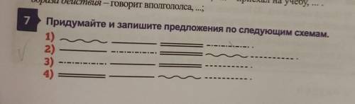 Придумайте и запишите предложения по следующим схемам.​