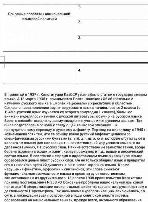 Основные проблемы национальной языковой политики в Казахстане1. 2. 3. 4.​