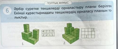 Әрбір суретке текшелерді орналастыру планы берілген .​