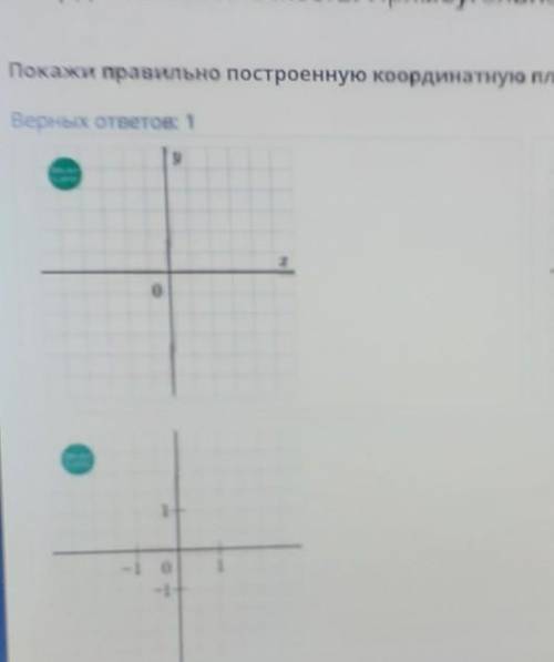 Покажи правильно построенную координатную плоскость.Верных ответов: 1z0​