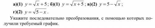 Используя график y= корень x, с преобразований постройте графики функций: