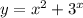 y = {x}^{2} + {3}^{x}