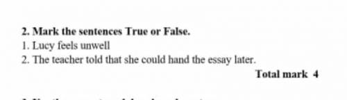 Mark the sentencer True or False ​