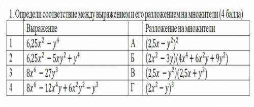 Определи соответствия между вырожением и его разложением​