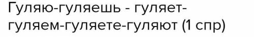 Измените глаголы по образцу, подчеркните окончания: гулять-гуляю, гуляешь, гуляет, гуляем, гуляете,