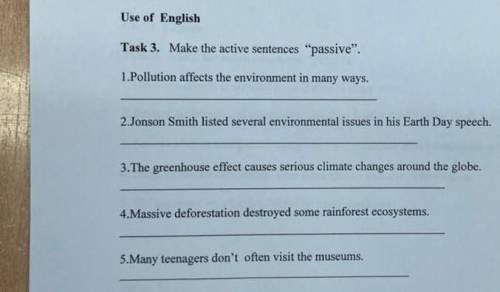 Use of English Task 3. Make the active sentences passive МНЕ НУЖНО РЕБЯТ