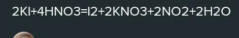 1)NK3+O2>NO+H2O 2)KI+HNO3>I2+NO2+H2O+KNO3)KNO3+KI+M2 SO4>I2+NO+K2SO4+H2O4)H3 PO4+Ag NO3>