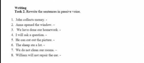 Rewrite the sentences in passive voice​