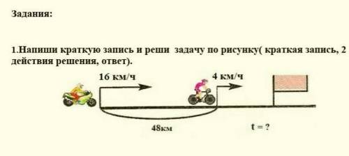 1.Напиши краткую запись и реши задачу по рисунку( краткая запись, 2 действия решения, ответ). ​