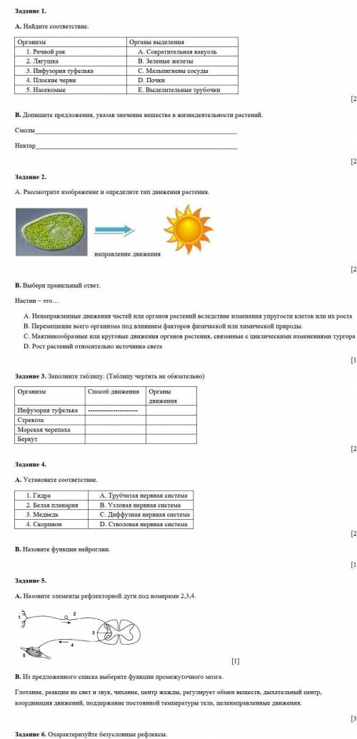 Сор по биологии 7 класс 3 четверть 2 вариант​