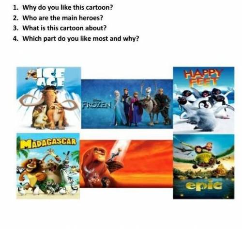 Look at the picture bellow, choose one and following questions. What to do you know about cartoons b