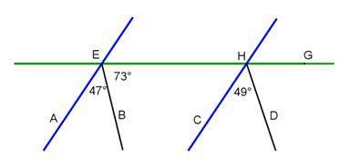 Какова должна быть градусная мера угла GHD, чтобы прямые АЕ и СН были параллельными? Объясните свой