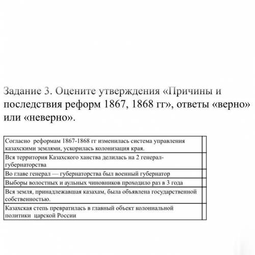 Оцените утверждения «Причины и последствия реформ 1867, 1868 гг», ответы «верно» или «неверно».