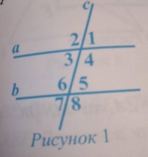 3 Прямые а и b пересекаются с прямой с. Докажите, что a||b если известно что угол2 + угол7 = 180°(ри