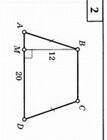 найти площадь равнобедренной трапеции ABCD если её основание AD равно 20 а высота опущенная на основ