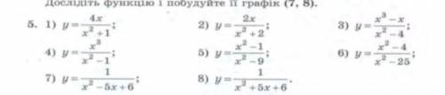 Дослідіть функцію (1,3,5,6,8)