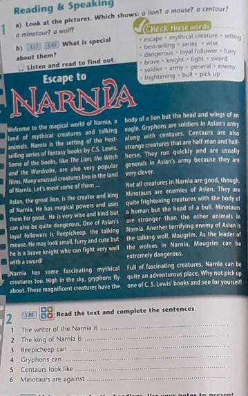 Ex2 Read the text and complete the sentence 1. The write of the Narnia is .2.The king of Narnia is .