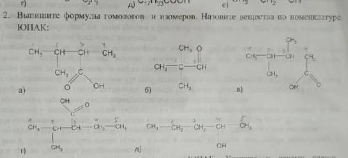 Выпишите а) гомологи б) изомеры и назовите все вещества​