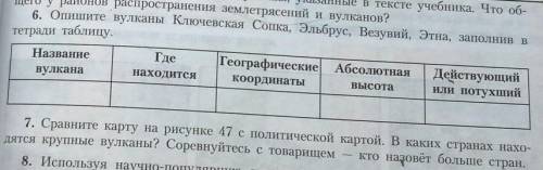 §21, зад 6 на стр73 доделать о 5-6 вулканахС любыми вулканами))) ​