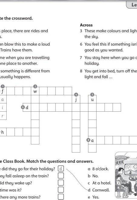 G. Lesson FFReadingComplete the crossword.Down1 At this place, there are rides andgames.Across3 Thes