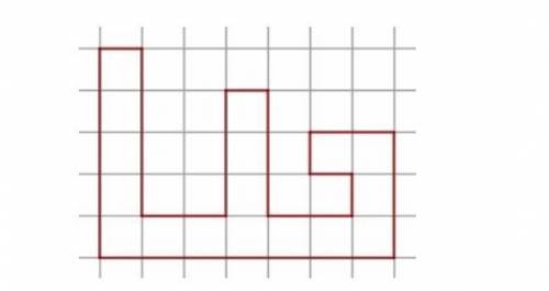 На клетчатой бумаге с размером клетки 1см × 1см изображена фигура. Найдите её площадь. ответ дайте в