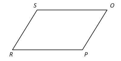Дан параллелограм OPRS (смотреть рисунок), RS=6 cm, угол R равен 50 градусам. Определите длину сторо