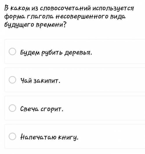 В каком из словосочетаний используется форма глагола несовершенного видабудущего времени?DOSSEOPSPOR